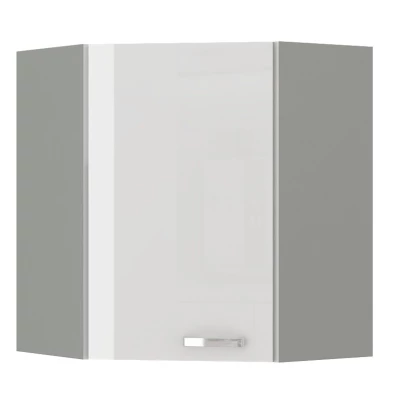 ULLERIKE Eckoberschrank - 60x60 cm, weiß / grau