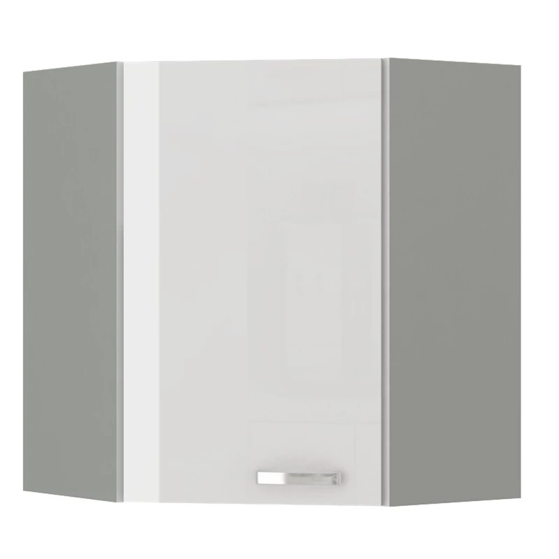 ULLERIKE Eckoberschrank - 60x60 cm, weiß / grau