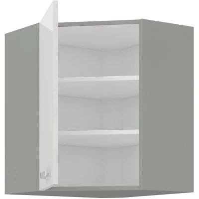 ULLERIKE Eckoberschrank - 60x60 cm, weiß / grau