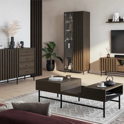 TV-Ständer MEXIA - Portlandesche / Schwarz