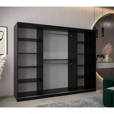 Kleiderschrank KATIE 3 - 250 cm, schwarz / schwarz