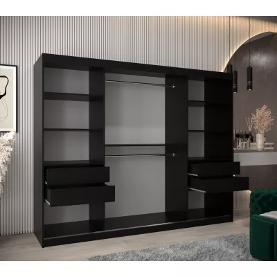 Kleiderschrank KATIE 3 - 250 cm, schwarz / schwarz