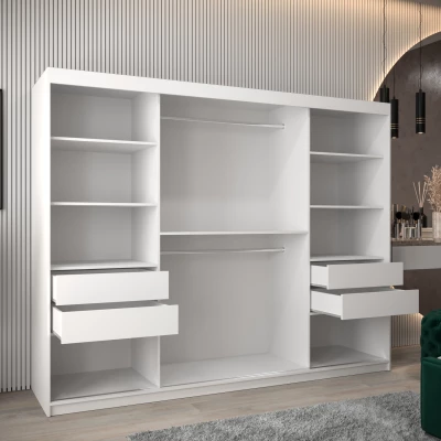 Kleiderschrank KATIE 3 - 250 cm, weiß/silber