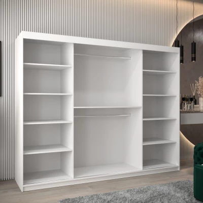 Kleiderschrank KATIE 3 - 250 cm, weiß/silber