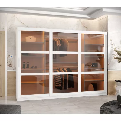 Kleiderschrank KATIE 3 - 250 cm, weiß/silber