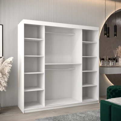 Kleiderschrank KATIE 3 - 200 cm, weiß/silber