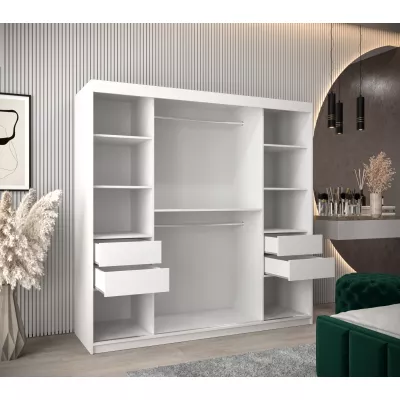 Kleiderschrank KATIE 3 - 200 cm, weiß/silber