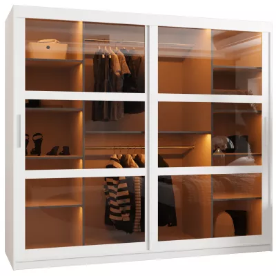 Kleiderschrank KATIE 3 - 200 cm, weiß/silber