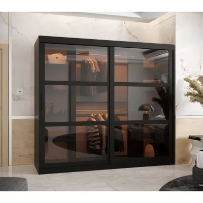 Kleiderschrank KATIE 3 - 200 cm, schwarz / schwarz