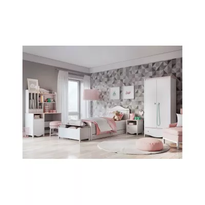 Kommode für Kinderzimmer MISE - weiß/rosa