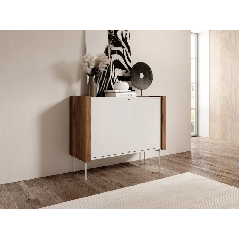 Kommode mit Türen LIA - Walnuss / Kaschmir