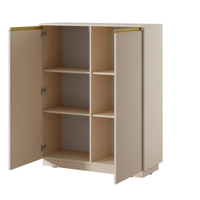 Hohe Kommode mit Regalen MANANA - beige