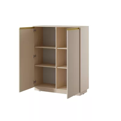 Hohe Kommode mit Regalen MANANA - beige