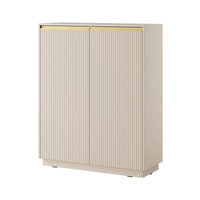 Hohe Kommode mit Regalen MANANA - beige