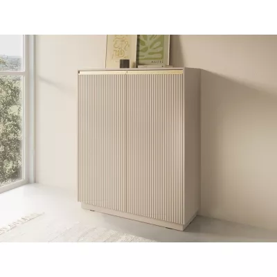 Hohe Kommode mit Regalen MANANA - beige