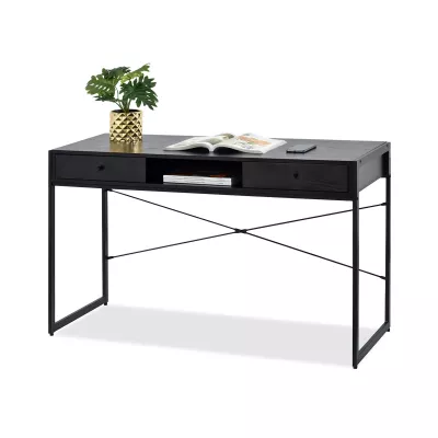 Breiter Schreibtisch AMARU – schwarz