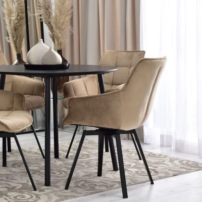 LOVISA Esszimmerstuhl - beige 2 / schwarz