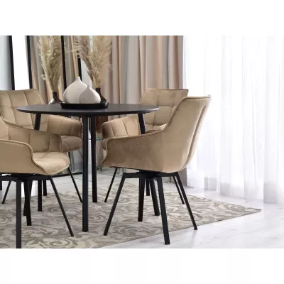 LOVISA Esszimmerstuhl - beige 2 / schwarz
