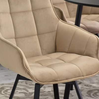 LOVISA Esszimmerstuhl - beige 2 / schwarz