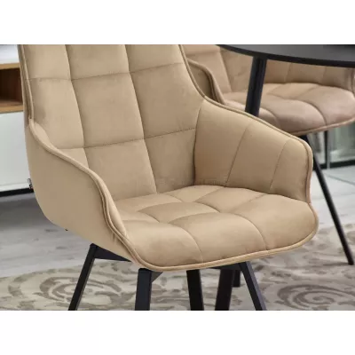 LOVISA Esszimmerstuhl - beige 2 / schwarz