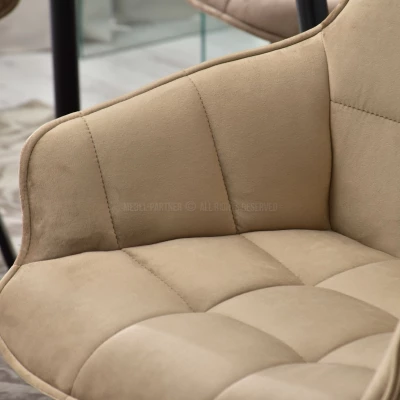 LOVISA Esszimmerstuhl - beige 2 / schwarz