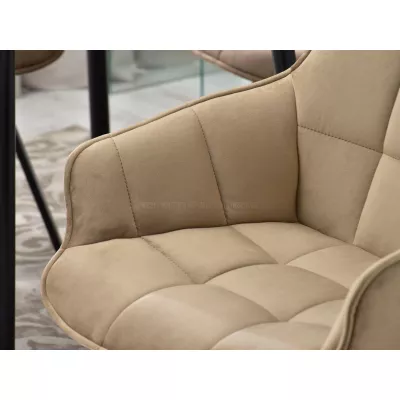 LOVISA Esszimmerstuhl - beige 2 / schwarz