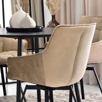 LOVISA Esszimmerstuhl - beige 2 / schwarz