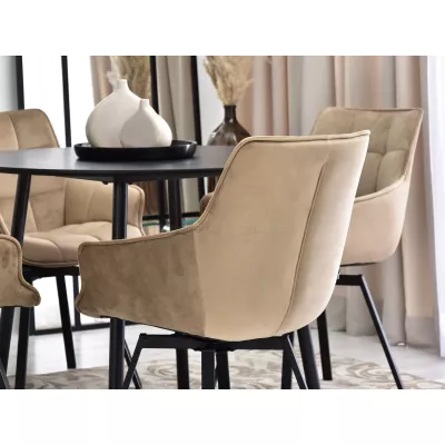 LOVISA Esszimmerstuhl - beige 2 / schwarz