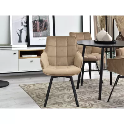 LOVISA Esszimmerstuhl - beige 2 / schwarz