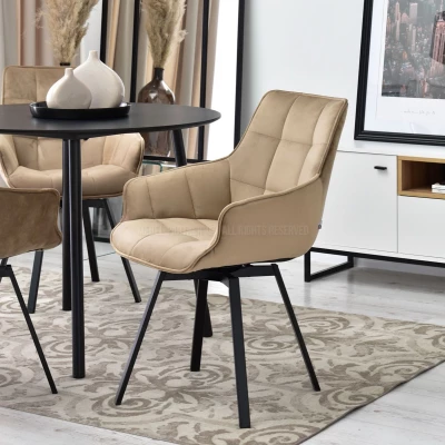 LOVISA Esszimmerstuhl - beige 2 / schwarz