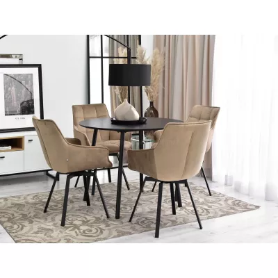 LOVISA Esszimmerstuhl - beige 2 / schwarz