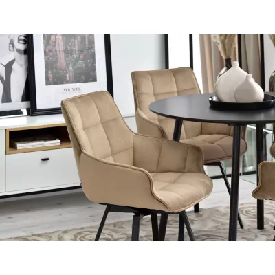 LOVISA Esszimmerstuhl - beige 2 / schwarz