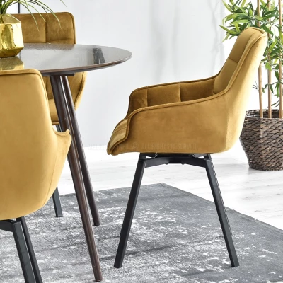 LOVISA Esszimmerstuhl - Gold/Schwarz