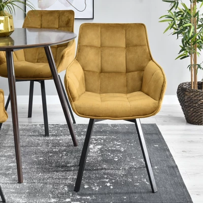 LOVISA Esszimmerstuhl - Gold/Schwarz