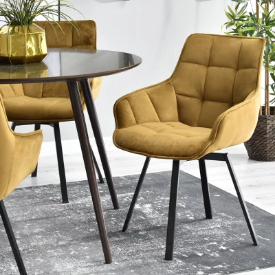 LOVISA Esszimmerstuhl - Gold/Schwarz