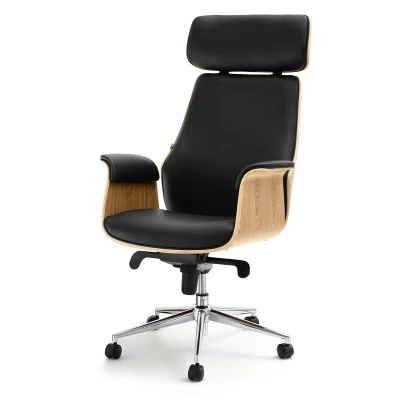 Bürostuhl BLANDINA – Eiche / Schwarz / Chrom