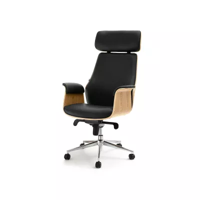 Bürostuhl BLANDINA – Eiche / Schwarz / Chrom