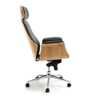 Bürostuhl BLANDINA – Eiche / Schwarz / Chrom