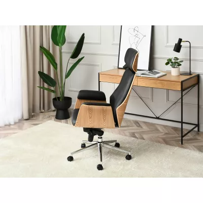 Bürostuhl BLANDINA – Eiche / Schwarz / Chrom