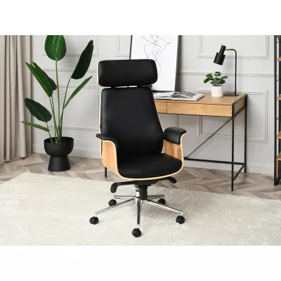 Bürostuhl BLANDINA – Eiche / Schwarz / Chrom