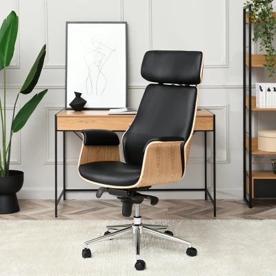 Bürostuhl BLANDINA – Eiche / Schwarz / Chrom