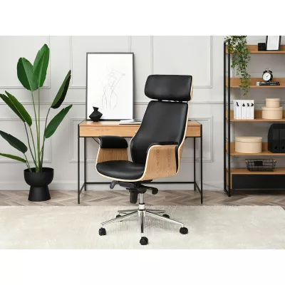 Bürostuhl BLANDINA – Eiche / Schwarz / Chrom