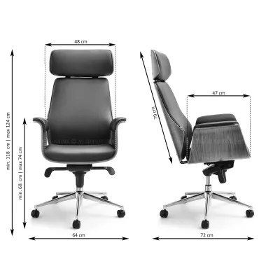 Bürostuhl BLANDINA – Eiche / Schwarz / Chrom