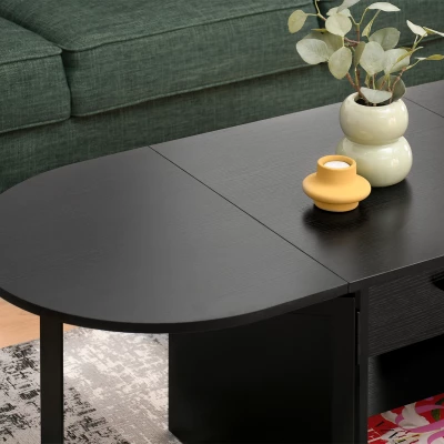 Ausziehbarer Couchtisch IZAK – schwarz