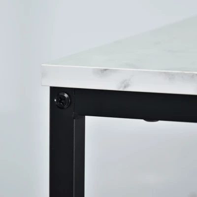 Standregal GRIGORE – schwarz / weißer Marmor