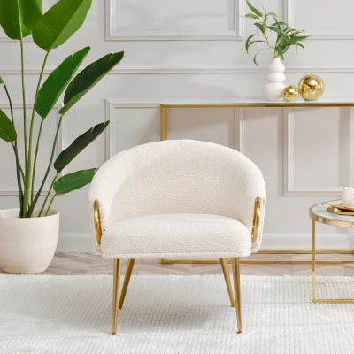 FINBAR Polstersessel – Creme/Gold