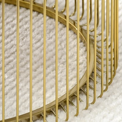 Runder Couchtisch IRAKLI – Gold/Schwarzer Marmor