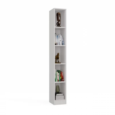 Schmales Bücherregal CHICO - weiß