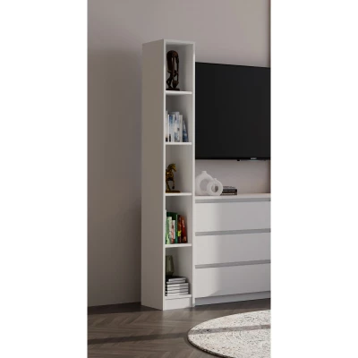 Schmales Bücherregal CHICO - weiß