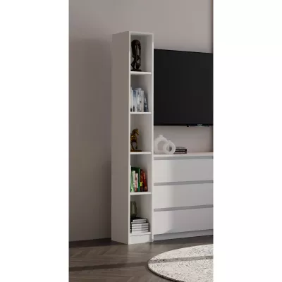 Schmales Bücherregal CHICO - weiß